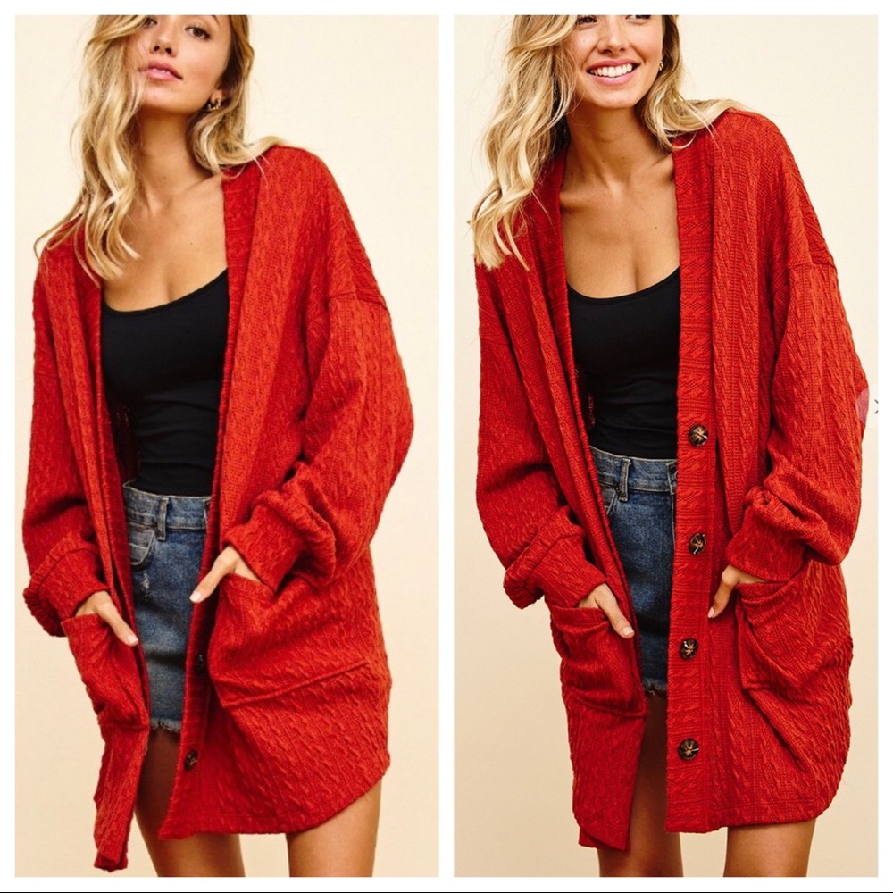 Cozy Oversized Cardigan With Pockets - Picture 5 of 5
